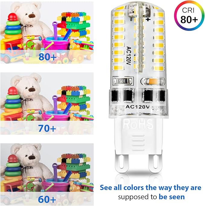 YGS-Tech G9 LED Bulb Dimmable, G9 Light Bulb, 6000K Daylight White, G9 Base Bulb - Image 3