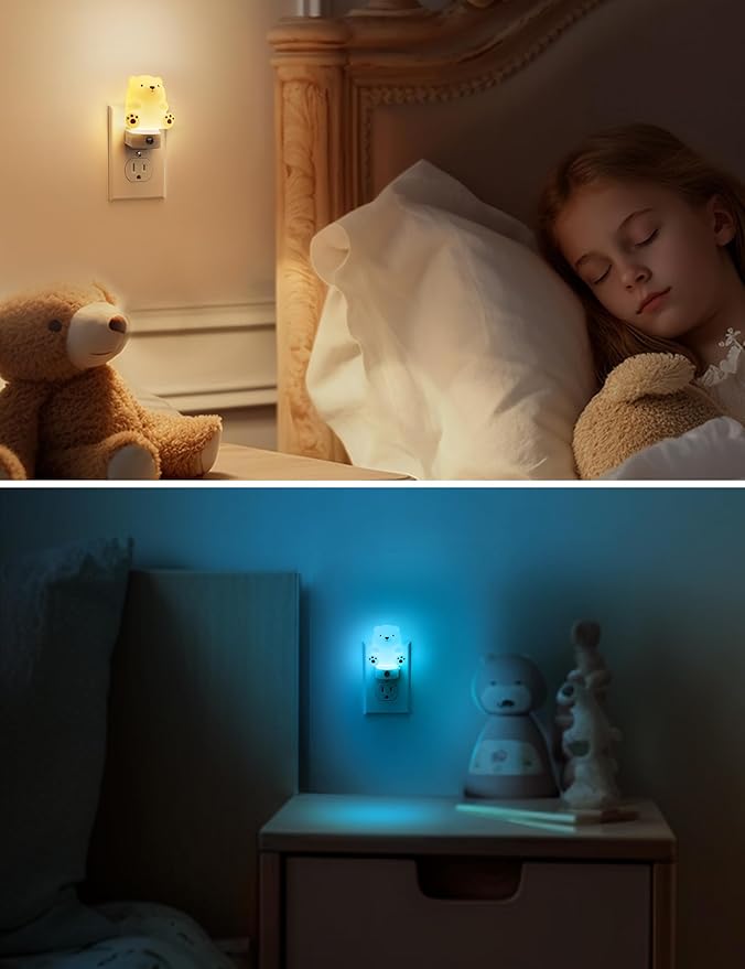L LOHAS LED Night Light for Kids, 3D Cute Bear Night Light Plug in, Dusk to - Image 6