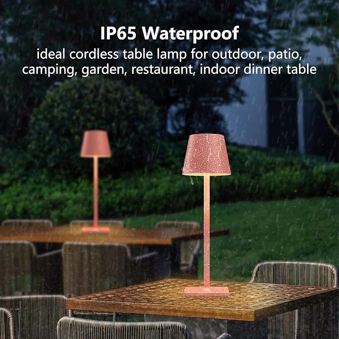 Pink Cordless Table Lamp Set of 2 - Image 3