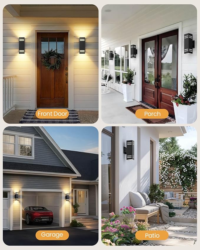 SHIMR Dusk to Dawn Outdoor Light Fixture, Modern Outdoor Wall Lights - Image 7