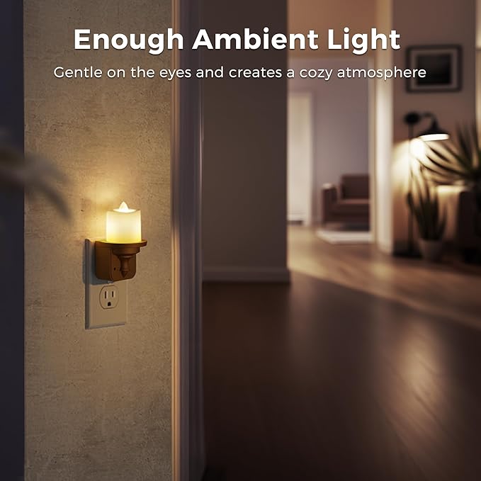L LOHAS LED Night Light, 2 Pack Flameless Candle Night Light Plug in, Dusk to - Image 4