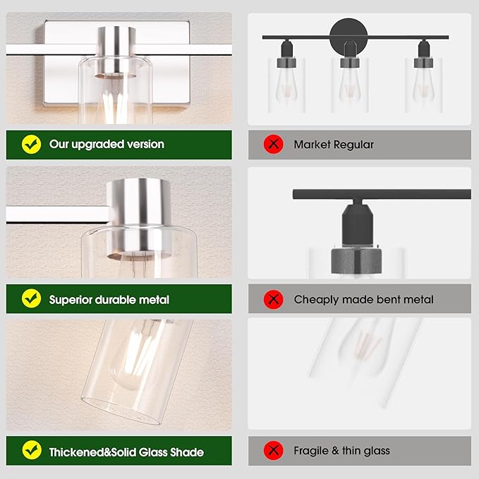 3-Light Brushed Nickel Wall Sconces - Image 2