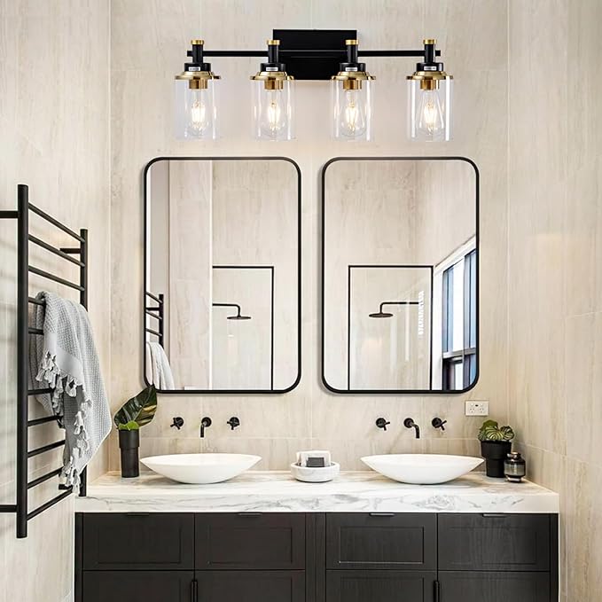 Modern Black & Gold Vanity Lights - Image 2