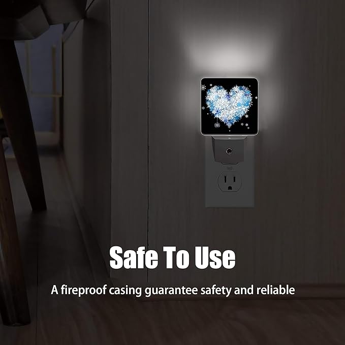 Winter Art Hearts Dusk to Dawn Night Light, Auto Sensor Lamp Home Indoor - Image 6