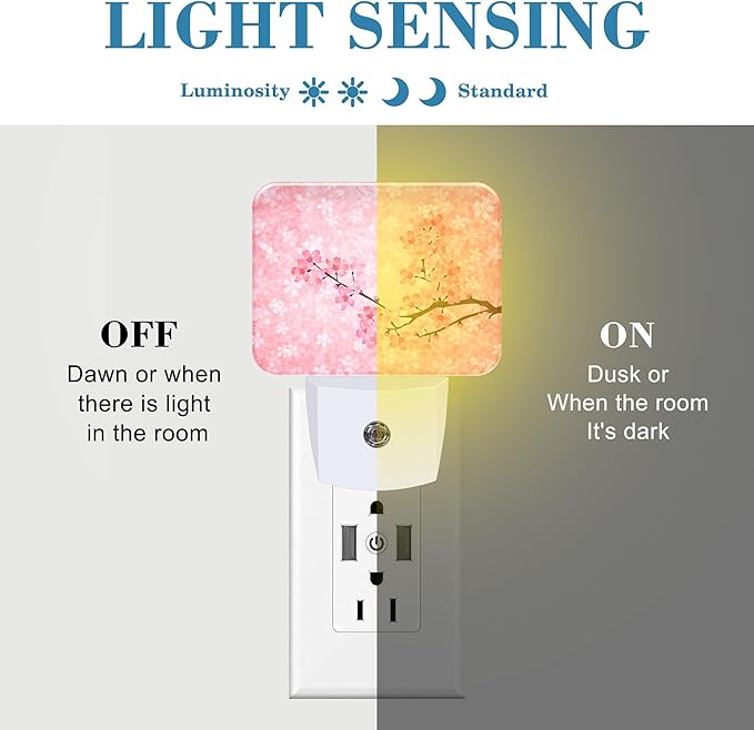 Blooming Cherry Blossoms Night Light Plug into Wall, Cherry Blossoms Night Light - Image 2