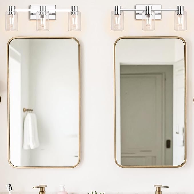 3-Light Modern Vanity Light Fixtures Over Mirror, Polished Chrome Bathroom - Image 8