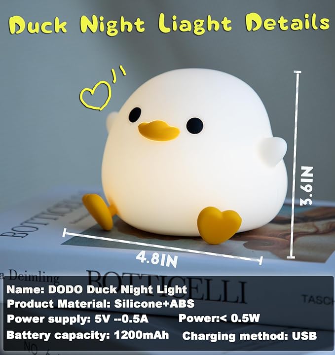 DREAMING MY DREAM Cute Duck Lamp, Do Do Duck Night Light, Silicone Squishy - Image 7