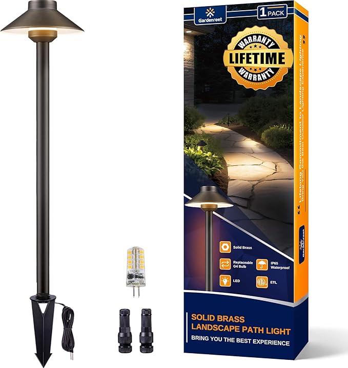 Gardenreet Outdoor Brass Pathway Lights by Gardenreet
