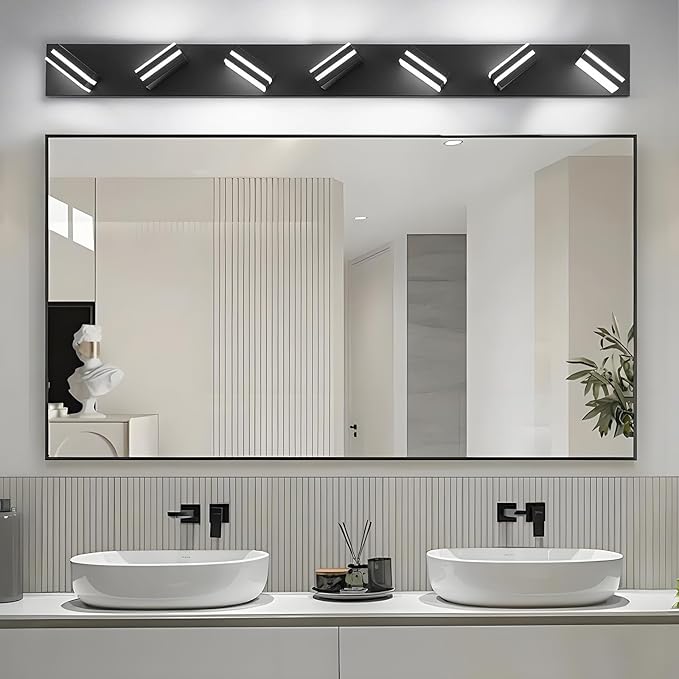 IZORRO LED Modern Bathroom Lights Fixtures, Matte Black Acrylic Wall Lighting - Image 7