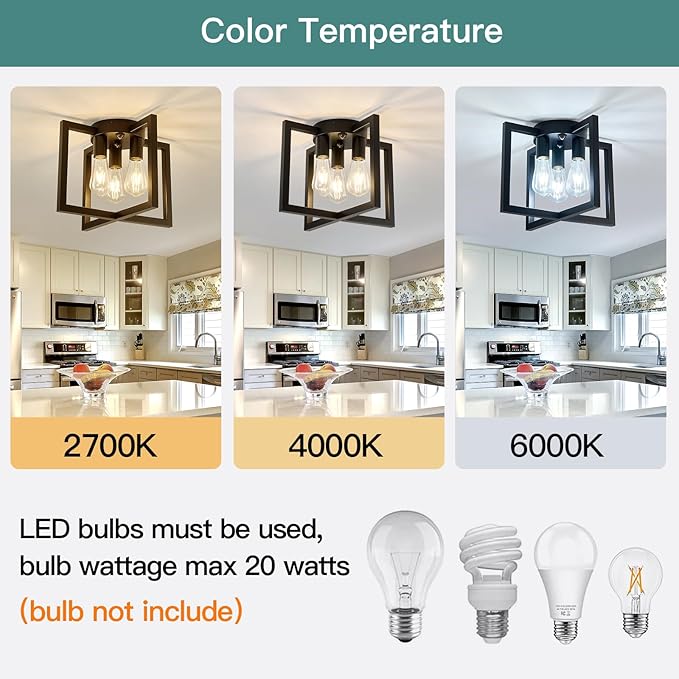 ZGLAOJT Motion Sensor Ceiling Light Fixture 3-Lights Semi Flush Mount Ceiling - Image 5