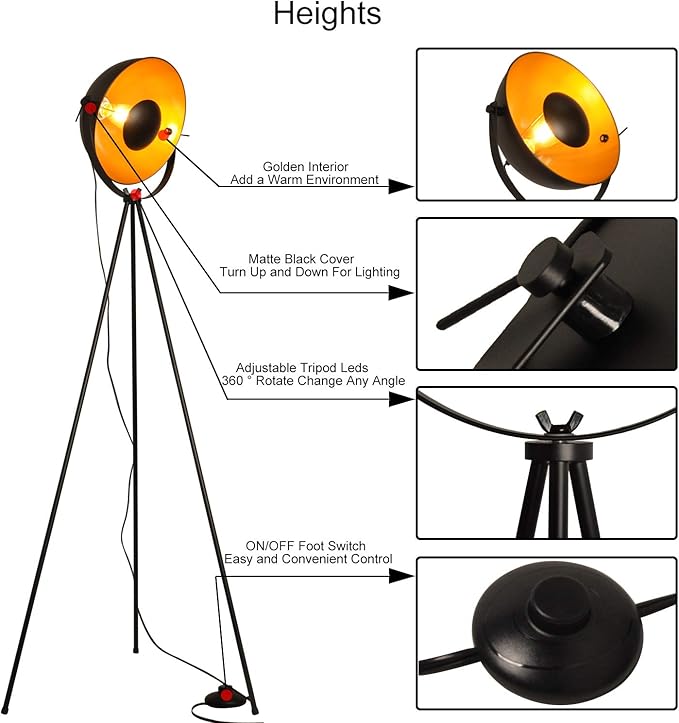 COSYLUX Industrial Tripod Floor Lamp - Image 4