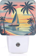 Palm Trees Night Lights Plug into Wall, Sunset Palm Trees Auto Sensor LED Night by Unknown