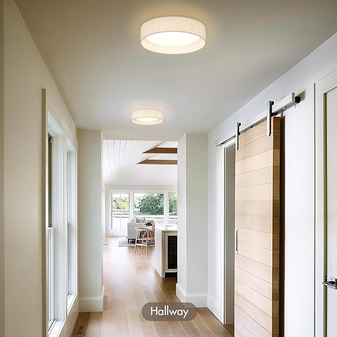 Modern Linen LED 13 Inch Ceiling Light Fixture - Image 8