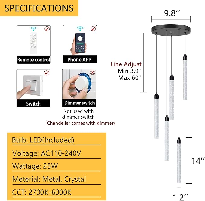 Crystal Pendant Light Mini Chandelier Bubble Pendant Lighting - Image 2
