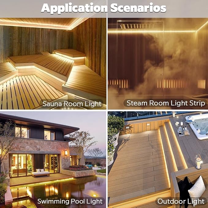 SuperlightingLED 24V 2700K Warm White Sauna Lights High Temperature LED Strip - Image 6