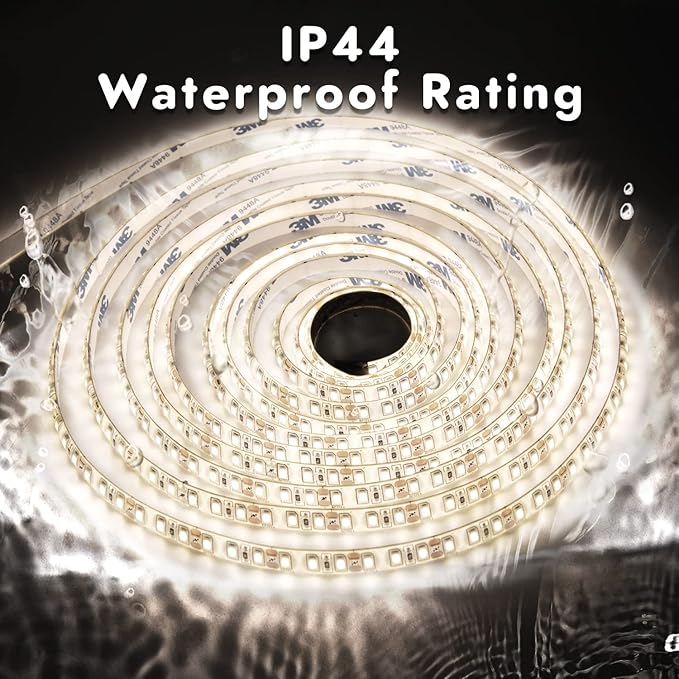 White LED Strip Lights, IP44 Waterproof 2835 LED Lights, 6000K 12V 65.6ft/20m - Image 5