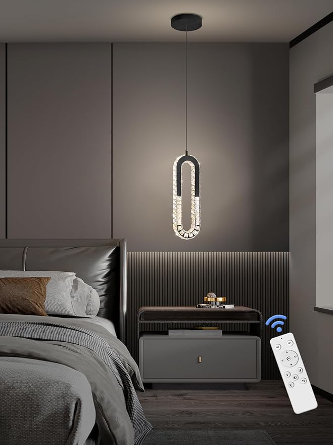 Modern Pendant Lighting 1-Light Chandelier Black Pendant Light Indoor Hanging - Image 6