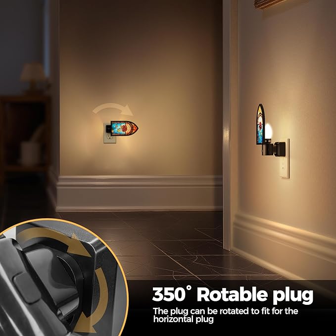 Briignite Night Lights Plug into Wall, Gothic Night Light Vintage Style - Image 4