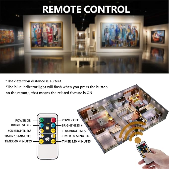Battery Operated Spotlights, Cordless Picture Light, Dimmable Accent Lighting - Image 3