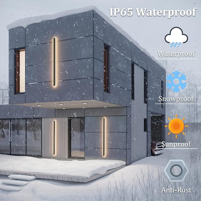 56In Long Outdoor Light, IP65 Waterproof Modern Exterior Lighting Fixture 3000K - Image 3