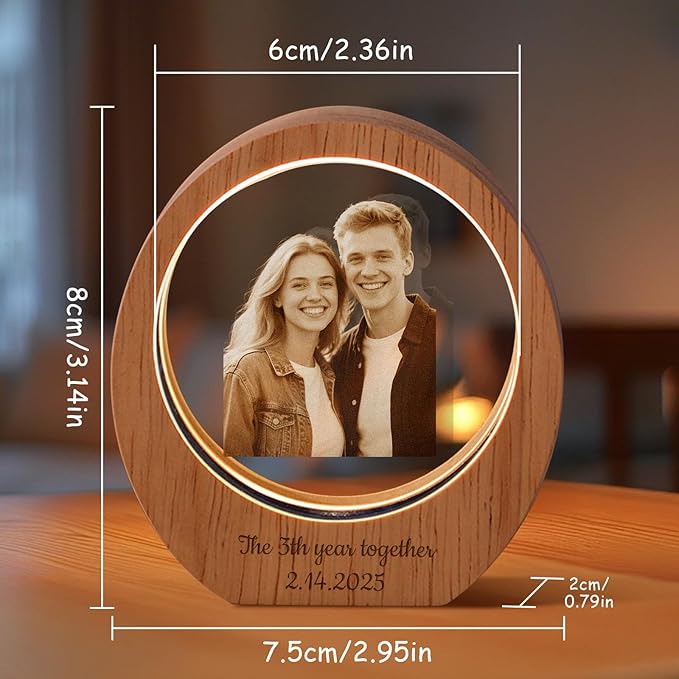 Custom 3D Crystal Photo Night Light – Personalized Glass Photo Ball - Image 2