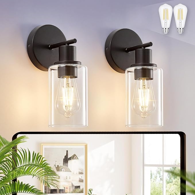 DLLT Wall Sconces Set of Two: Modern Bathroom Vanity Light Fixtures by DINGLILIGHTING