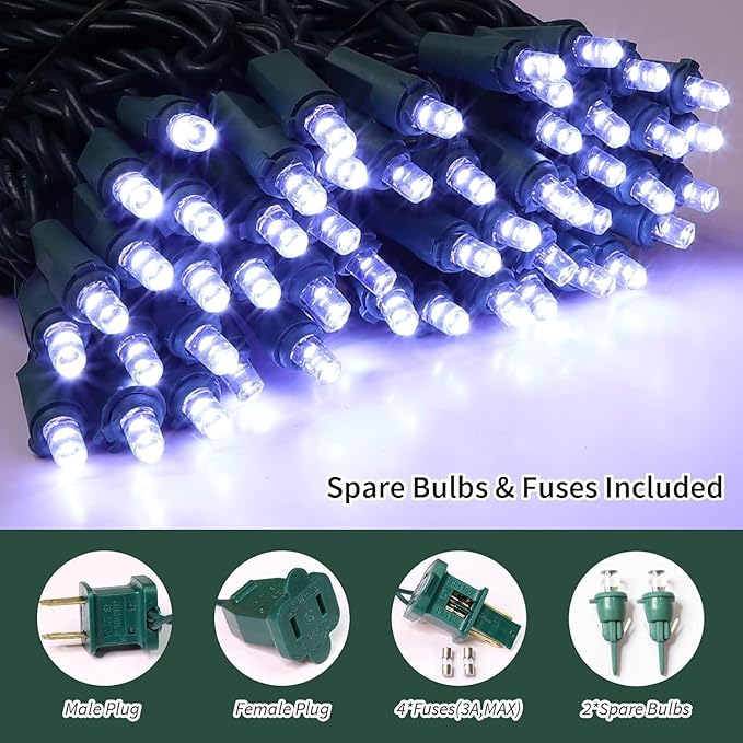 LAMPHOME 150 LED White String Lights - Image 2