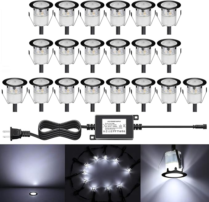 Low Voltage LED Deck Light Kit Stainless Steel Waterproof Recessed Wood Decking by QACALEDOutdoorRecessedDeckLightingKits