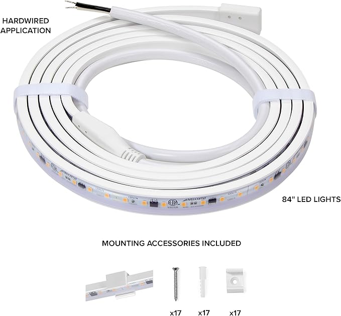 Maxxima 84 in. Hardwired LED Under Cabinet Strip Light, 3220 Lumens, 3000K Warm - Image 3