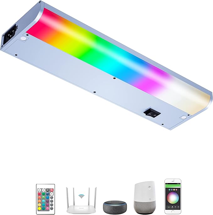 Hardwire Under Cabinet Lights Hardwired or Plug in Tasking Lighting White & RGB by LAMPAOUS