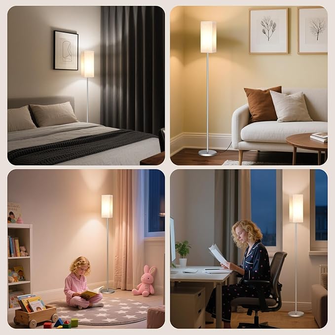 2Pack Floor Lamp, Pole with Foot Switch, Modern Standing Lamp Lamp, Minimalist - Image 4
