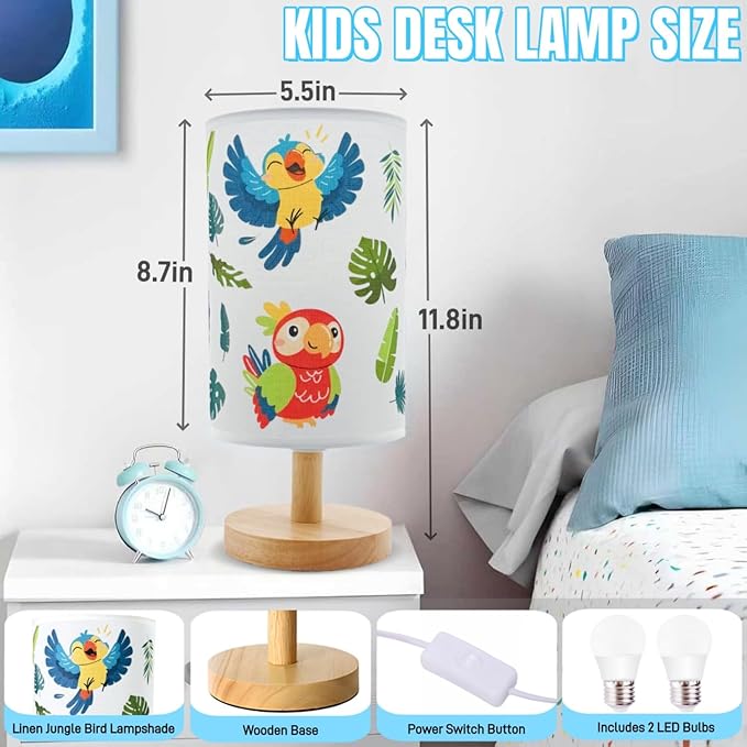 Kids Desk Lamp for Bedroom Bedside, Gift for Boy-3 Color Modes Nightstand Night - Image 4
