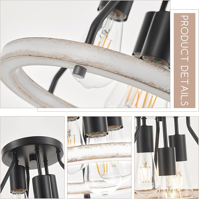 Rustic Flush Mount Ceiling Light Fixture - Image 6
