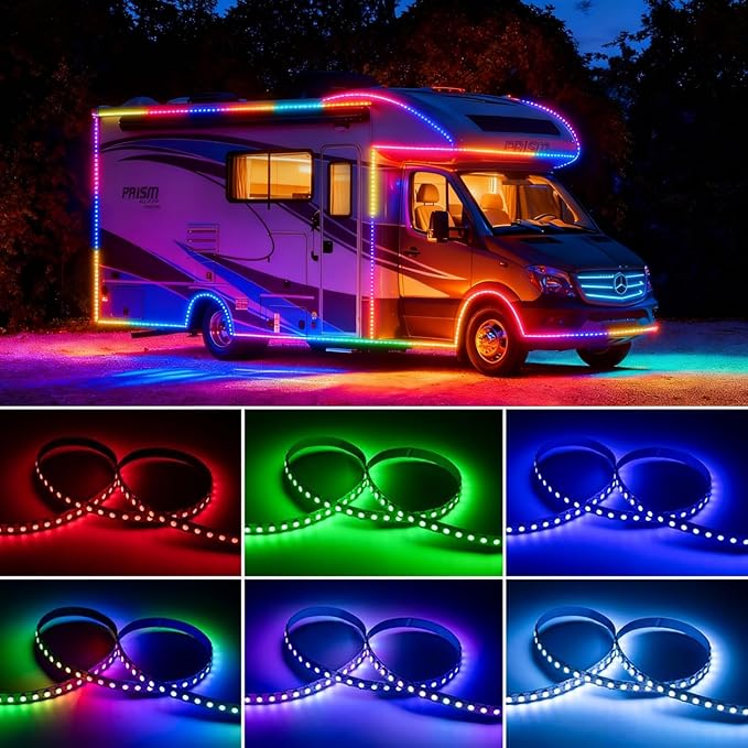 Smart WS2812B RGB+IC Addressable Led Strip Light, 16.4FT 5V USB Powered Around - Image 2