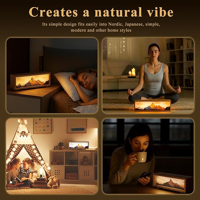JOHOUSE Nature Decor Ambient Lamp-Inspired Unique Lamp– Mountain Scene Wooden - Image 7