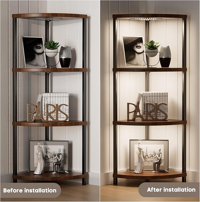 3-Pack Under Shelf Lighting for 4 Tier Corner Shelf Stand, Ultra-Bright 10 - Image 4