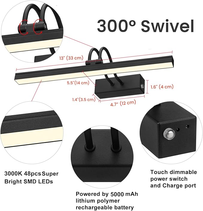 FUNCHDAY Picture Light Rechargeable, Wireless Picture Lights - Image 6