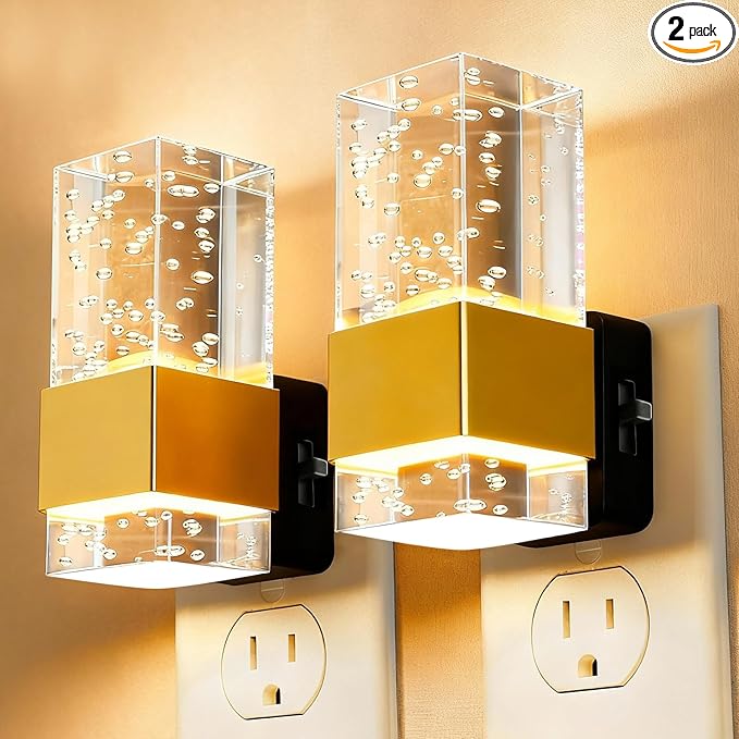 LED Night Light with Bubble Acrylic Design, Dusk to Dawn Sensor, 3 Color by ECOWILL