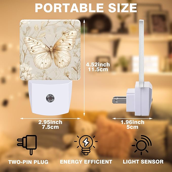 Beautiful Butterfly and Flower Night Light, Plug-in Nightlight - Image 2