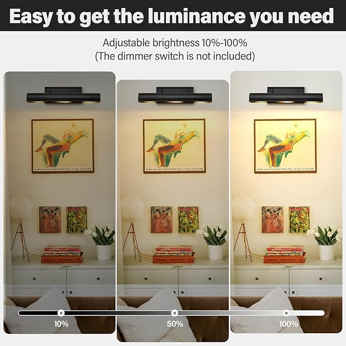 Black Hardwired Art Picture Light: 18 Inch Long Painting Lights - Image 4