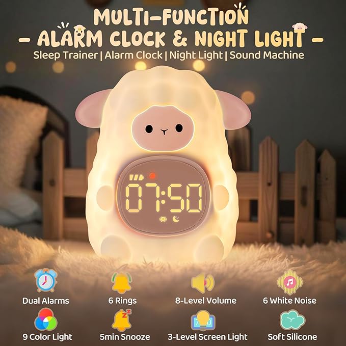 Sheep Alarm Clock with Night Light - Image 2