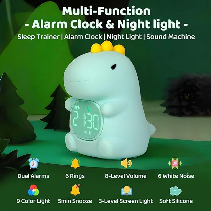 Dinosaurs Alarm Clock with Night Light - Image 2