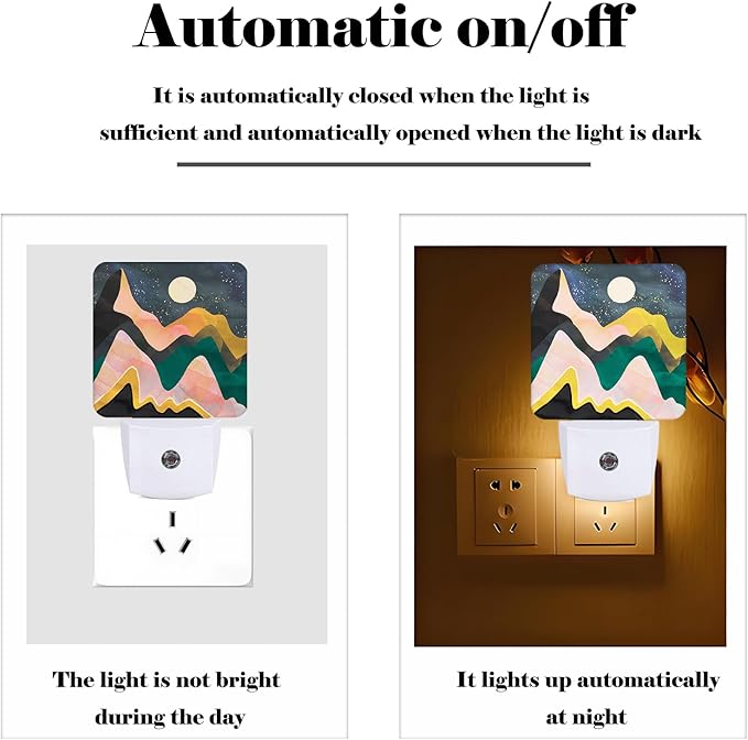 Mountains Night Sky Moon Night Light, Plug Into Wall Decor - Image 3
