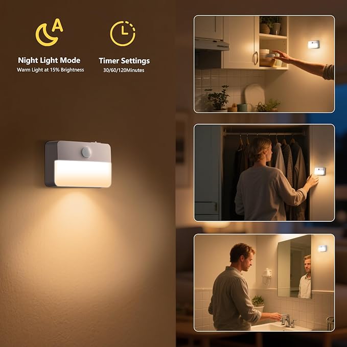 Motion Sensor Stair Light for Indoor, Battery Operated Closet Lights, Portable - Image 8