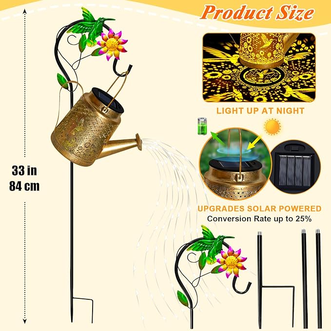 Christmas Gifts Hummingbird Solar Lanterns Garden Decor, Outdoor Waterproof - Image 7