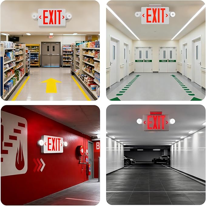 Exit Sign with Emergency Lights, LED Emergency Exit Light with Battery Backup - Image 9