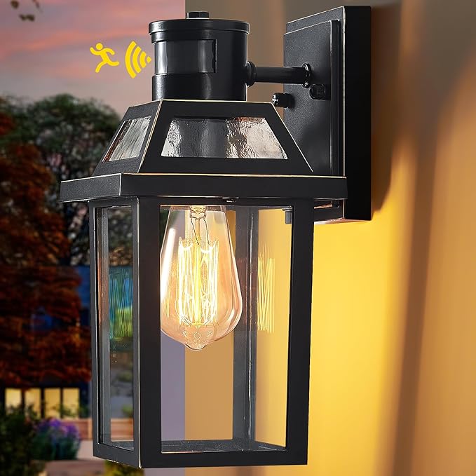 Motion Sensor Outdoor Wall Lights, Porch Light Outdoor 3 Lighting Modes by YISURO