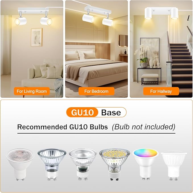 2 Light Track Lighting Kit, Industrial LED Wall Light - Image 3