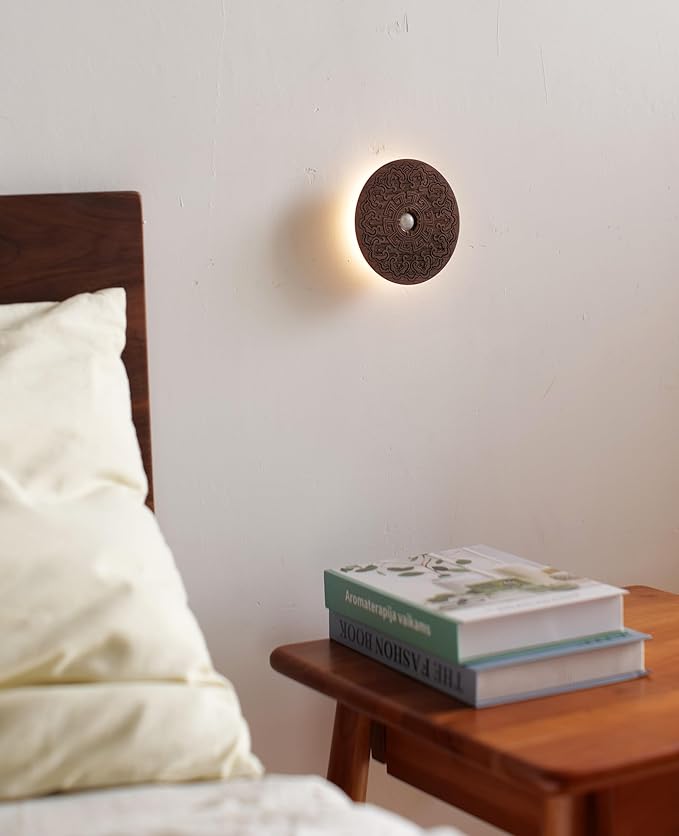 Motion Sensor Night Light Wood USB Rechargeable Stick-On Step Lights Magnetic - Image 6
