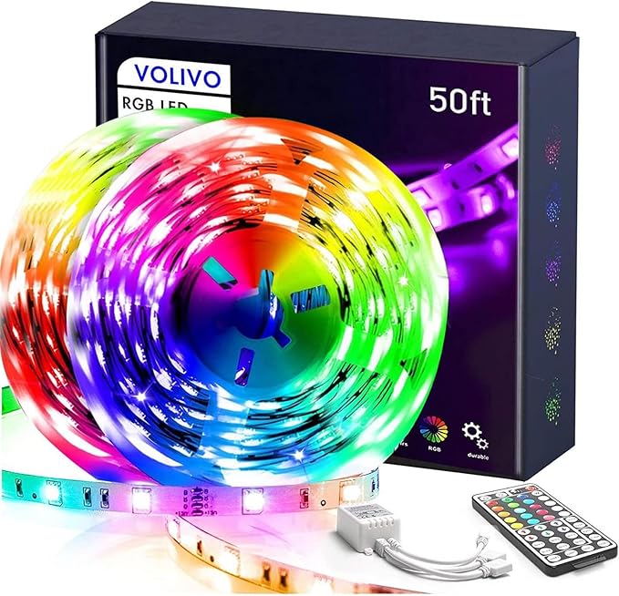 VOLIVO LED Strip Lights 50 FT, Color Changing Led Light Strips Kit by VOLIVO